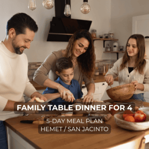 Family Table Dinner for 4: 5 Hot Dinners Monday through Friday